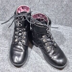 JESSICA SIMPSON Big Girls Biker Boots Black W‎ Zipper Size US 3